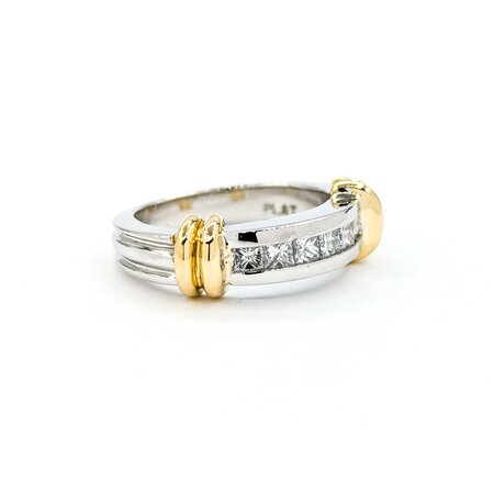 Ring .50ctw Princess Diamonds Channel 18ky/Platinum sz6.5 224110008