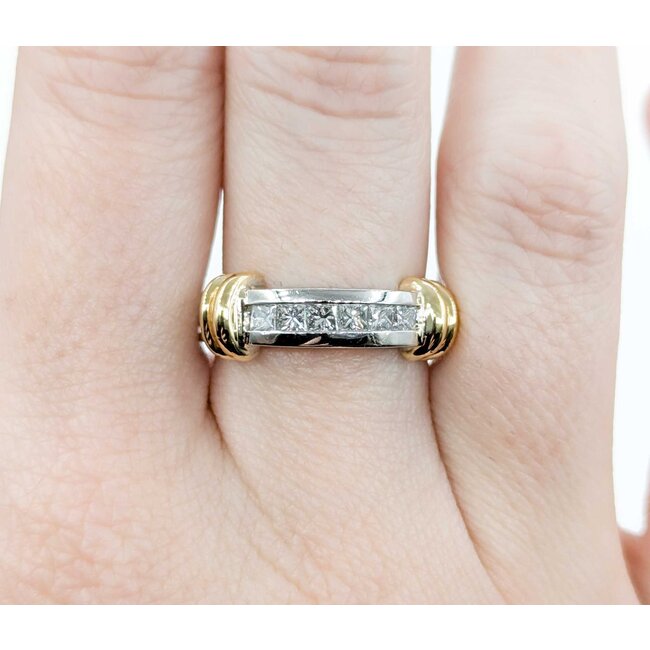 Ring .50ctw Princess Diamonds Channel 18ky/Platinum sz6.5 224110008