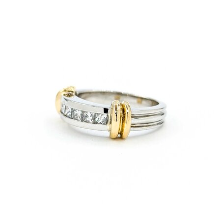 Ring .50ctw Princess Diamonds Channel 18ky/Platinum sz6.5 224110008