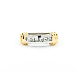 Ring .50ctw Princess Diamonds Channel 18ky/Platinum sz6.5 11.04g 224110008