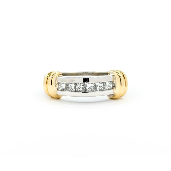 Ring .50ctw Princess Diamonds Channel 18ky/Platinum sz6.5 224110008