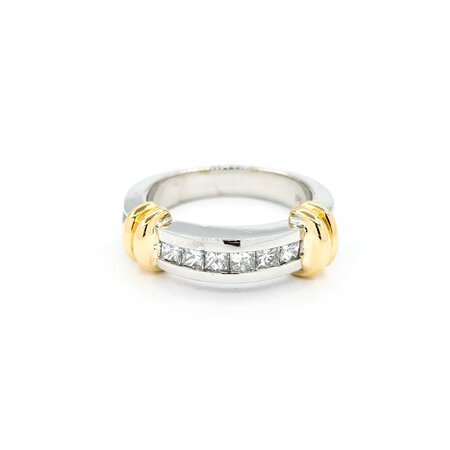 Ring .50ctw Princess Diamonds Channel 18ky/Platinum sz6.5 224110008