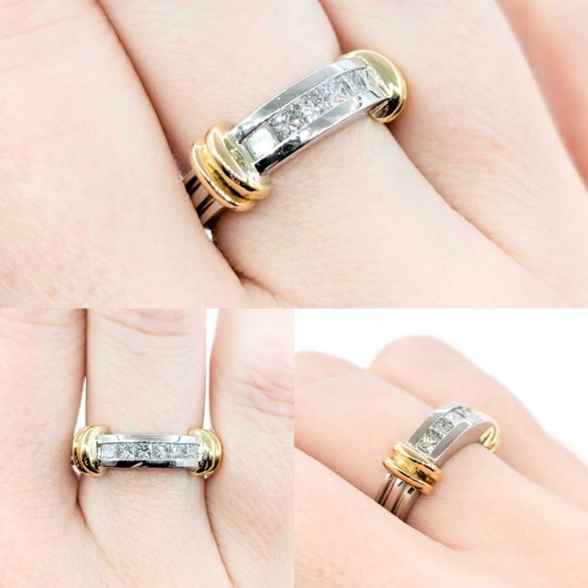 Ring .50ctw Princess Diamonds Channel 18ky/Platinum sz6.5 224110008