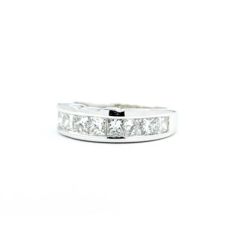Ring 10 Stone Channel Set 1.00ctw Princess Cut Diamonds 14kw sz6.5 224110452