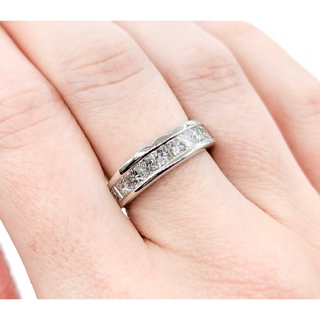 Ring 10 Stone Channel Set 1.00ctw Princess Cut Diamonds 14kw sz6.5 224110452