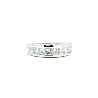 Ring 10 Stone Channel Set 1.00ctw Princess Cut Diamonds 14kw sz6.5 224110452