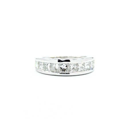 Ring 10 Stone Channel Set 1.00ctw Princess Cut Diamonds 14kw sz6.5 224110452