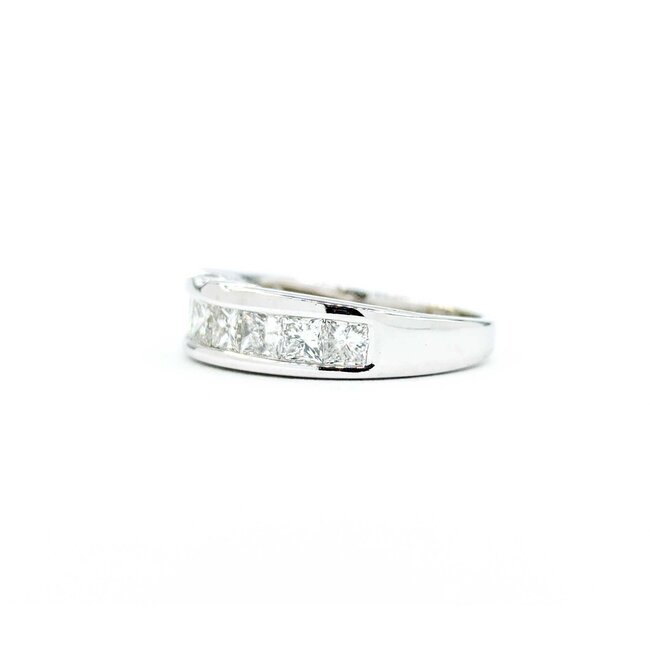 Ring 10 Stone Channel Set 1.00ctw Princess Cut Diamonds 14kw sz6.5 224110452