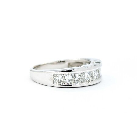 Ring 10 Stone Channel Set 1.00ctw Princess Cut Diamonds 14kw sz6.5 224110452