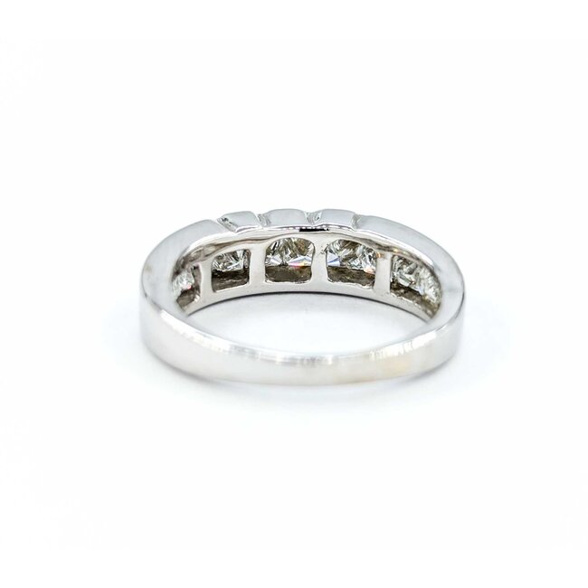 Ring 10 Stone Channel Set 1.00ctw Princess Cut Diamonds 14kw sz6.5 224110452
