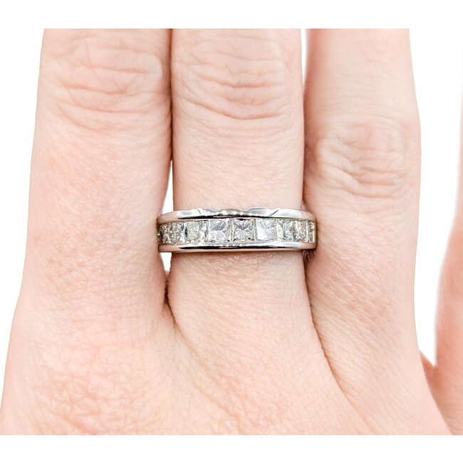 Ring 10 Stone Channel Set 1.00ctw Princess Cut Diamonds 14kw sz6.5 224110452