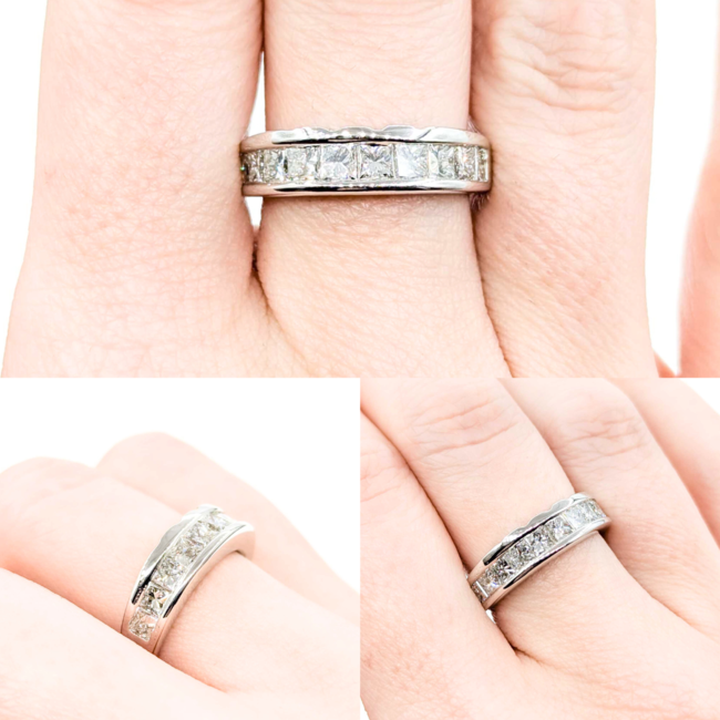 Ring 10 Stone Channel Set 1.00ctw Princess Cut Diamonds 14kw sz6.5 224110452