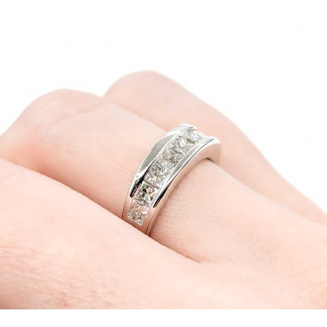 Ring 10 Stone Channel Set 1.00ctw Princess Cut Diamonds 14kw sz6.5 224110452
