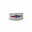 Ring Channel Set .25ctw Round Diamonds .65ctw Multi Color Synthetic Sapphire 14kw sz5.5 124110153
