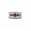 Ring Channel Set .25ctw Round Diamonds .65ctw Multi Color Synthetic Sapphire 14kw sz5.5 124110153