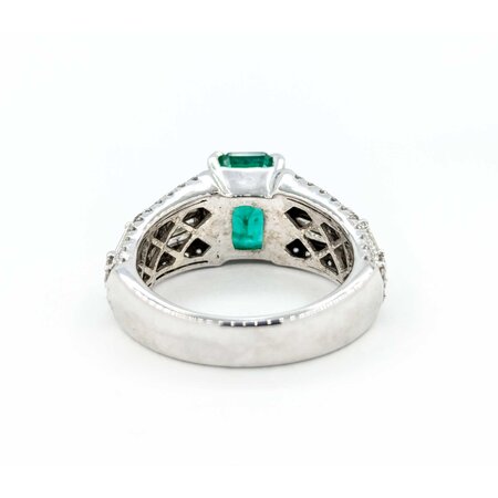 Ring 2.00ctw Round Diamonds 1.95ct Emerald 14kw sz7.5 9mm 124060215
