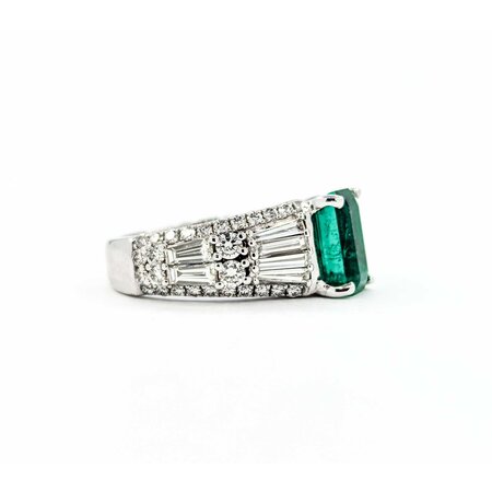 Ring 2.00ctw Round Diamonds 1.95ct Emerald 14kw sz7.5 9mm 124060215