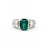  Ring 2.00ctw Round Diamonds 1.95ct Emerald 14kw sz7.5 9mm 124060215