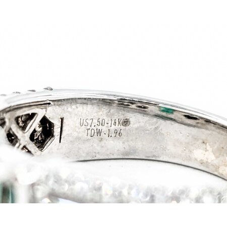 Ring 2.00ctw Round Diamonds 1.95ct Emerald 14kw sz7.5 9mm 124060215