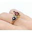 Ring Channel Set .20ctw Round Diamonds .70ctw Blue Sapphire 1.07ct Pink Tourmaline 14kw sz7 7mm 124060208
