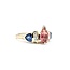 Ring Channel Set .20ctw Round Diamonds .70ctw Blue Sapphire 1.07ct Pink Tourmaline 14kw sz7 7mm 124060208