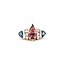 Ring Channel Set .20ctw Round Diamonds .70ctw Blue Sapphire 1.07ct Pink Tourmaline 14kw sz7 7mm 124060208