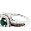 Ring LeVian .75ctw Round White & Chocolate Diamonds .55ct Emerald 14kw sz6.25 10mm 124060218