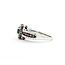 Ring LeVian .75ctw Round White & Chocolate Diamonds .55ct Emerald 14kw sz6.25 10mm 124060218