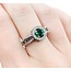 Ring LeVian .75ctw Round White & Chocolate Diamonds .55ct Emerald 14kw sz6.25 10mm 124060218