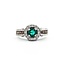 Ring LeVian .75ctw Round White & Chocolate Diamonds .55ct Emerald 14kw sz6.25 10mm 124060218