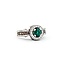 Ring LeVian .75ctw Round White & Chocolate Diamonds .55ct Emerald 14kw sz6.25 10mm 124060218