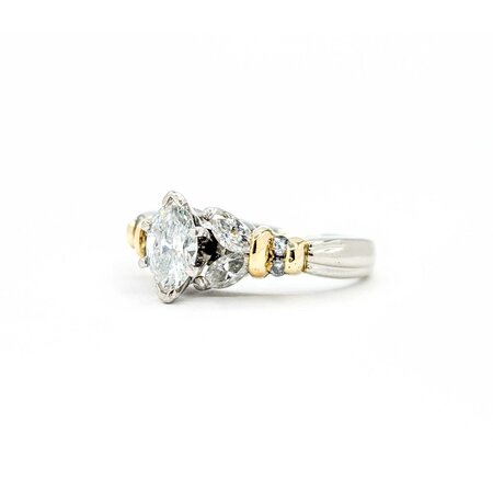Ring Engagement .40ct Marquise Diamond .30ctw Diamonds Platinum/18ky sz4.75 224110311