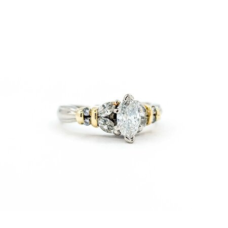 Ring Engagement .40ct Marquise Diamond .30ctw Diamonds Platinum/18ky sz4.75 224110311