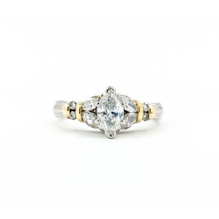 Ring Engagement .40ct Marquise Diamond .30ctw Diamonds Platinum/18ky sz4.75 224110311