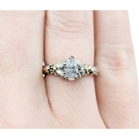 Ring Engagement .40ct Marquise Diamond .30ctw Diamonds Platinum/18ky sz4.75 224110311