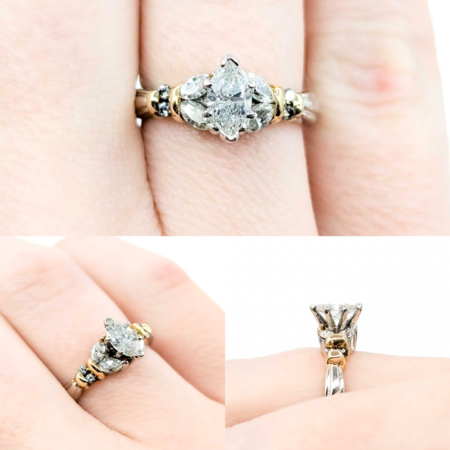 Ring Engagement .40ct Marquise Diamond .30ctw Diamonds Platinum/18ky sz4.75 224110311