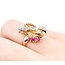 Ring Art Deco .25ctw Round Diamond .09ctw Ruby 14kr sz4.75 224110757