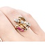 Ring Art Deco .25ctw Round Diamond .09ctw Ruby 14kr sz4.75 224110757