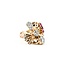 Ring Art Deco .25ctw Round Diamond .09ctw Ruby 14kr sz4.75 224110757