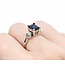 Ring Scroll .40ctw Princess Cut Diamonds 2.25ct Sapphire 14kw sz6 224110174