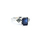  Ring Scroll .40ctw Princess Cut Diamonds 2.25ct Sapphire 14kw sz6 224110174