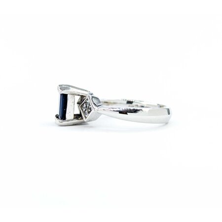 Ring Scroll .40ctw Princess Cut Diamonds 2.25ct Sapphire 14kw sz6 224110174