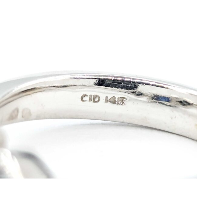 Ring Scroll .40ctw Princess Cut Diamonds 2.25ct Sapphire 14kw sz6 224110174