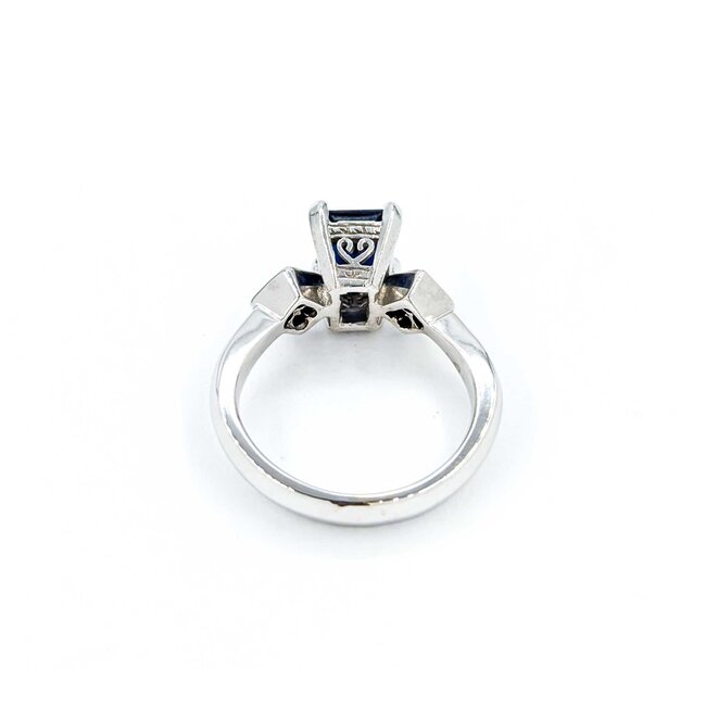 Ring Scroll .40ctw Princess Cut Diamonds 2.25ct Sapphire 14kw sz6 224110174