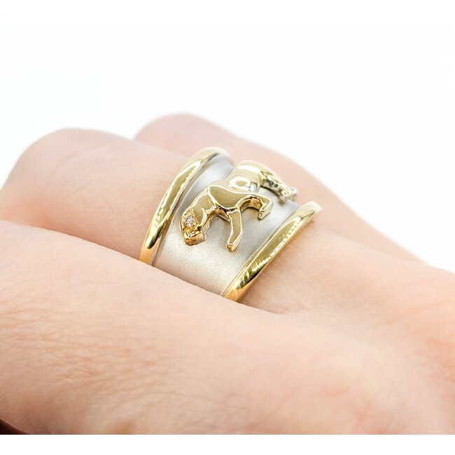 Ring LeVian Panther .01ct Round Diamond 14ktt 224110016