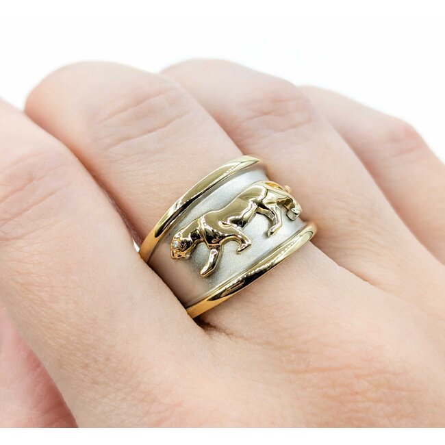 Ring LeVian Panther .01ct Round Diamond 14ktt 224110016