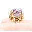 Ring Coral Motif 25ct Crystal Amethyst 14ky sz8.5 224110207
