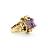  Ring Coral Motif 25ct Crystal Amethyst 14ky sz8.5 224110207