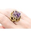 Ring Coral Motif 25ct Crystal Amethyst 14ky sz8.5 224110207