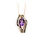 Pendant .50ctw Round White & Champagne Color Diamonds 1.10ct Amethyst Amethyst .75x.4" 14kr 18" 124111254